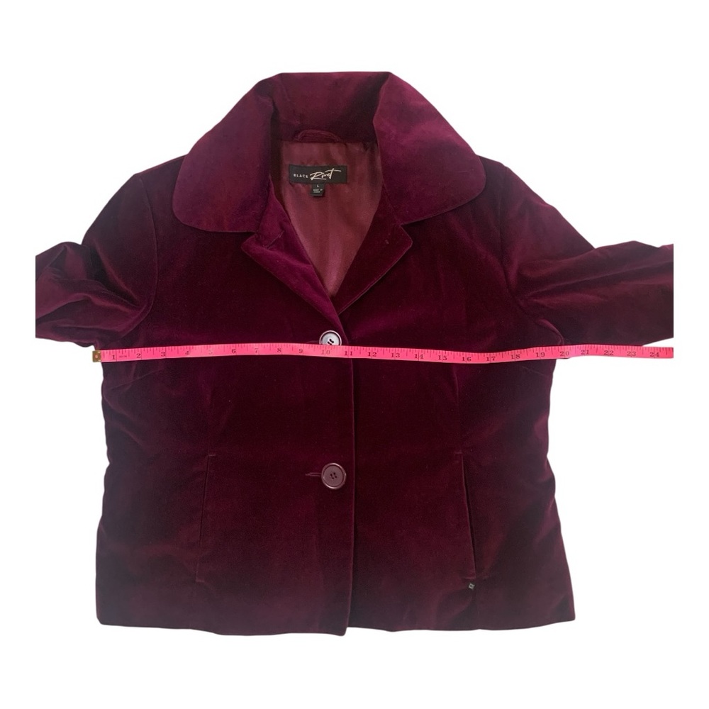 Black Rivet Velvet Blazer in Deep Purple - Picture 7 of 12
